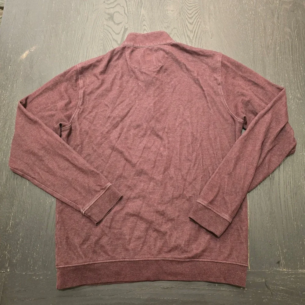 Johnnie-O‎ Mens Quarter Zip Pullover Maroon DB Ironmen Logo Medium Burgundy